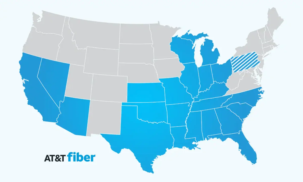 AT&T Fiber Internet, Coverage